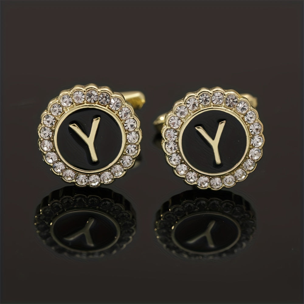 Alloy Button Cufflinks Rhinestone Wedding Suit Accessories