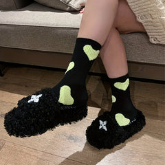 Heart Pattern Mid Tube Socks Women's Stockings