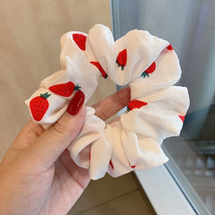 Organza Scrunchie Flower Decor Hair Tie for Women Girls
