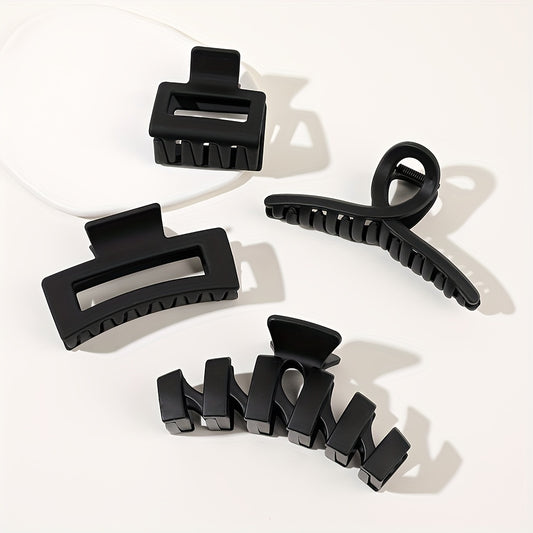 4pcs Classic Square Hair Claw Set for Women Girls
