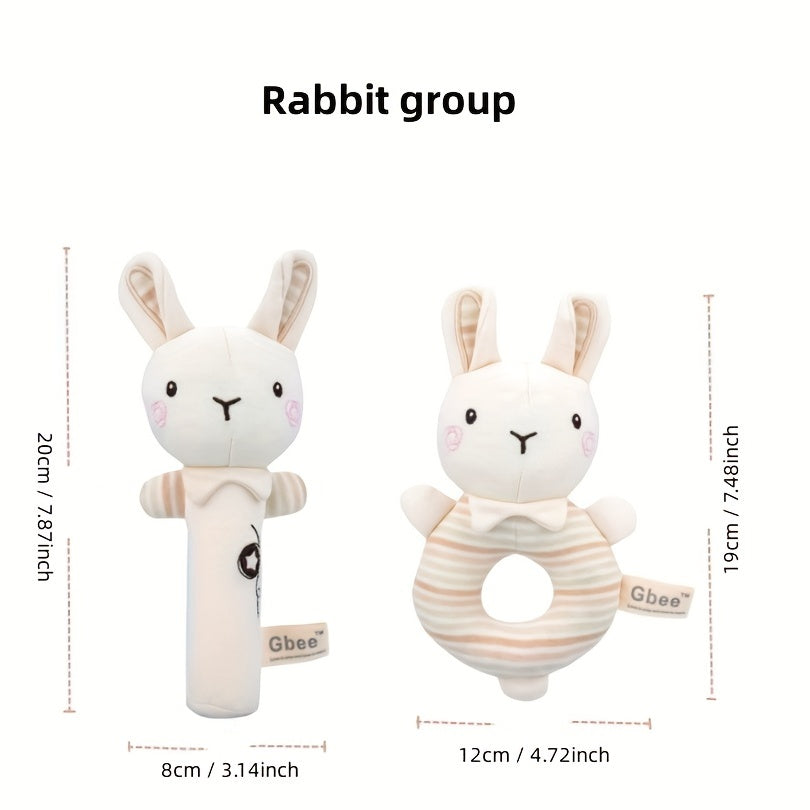 Organic Cotton Hand Rattle Stick Baby Soothing Rattle Toy