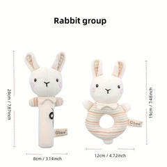 Organic Cotton Hand Rattle Stick Baby Soothing Rattle Toy