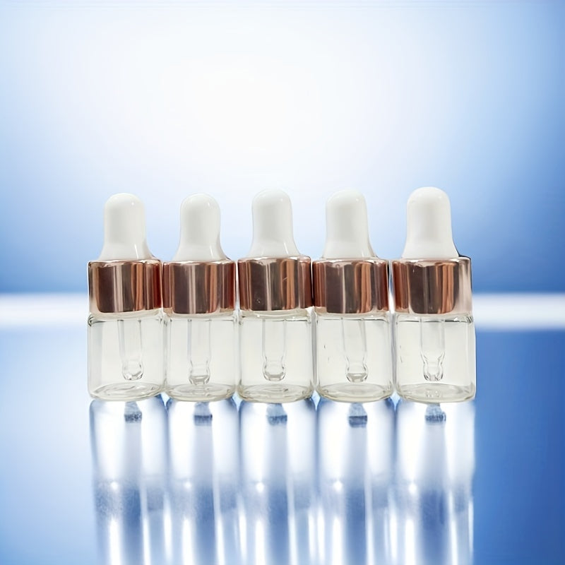 5pcs Small Clear Glass Dropper Vials For Essential Oils Aromatherapy Perfume
