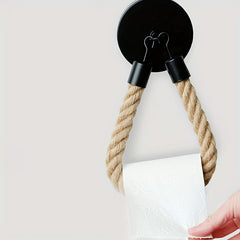 Wall Mounted Paper Towel Rack Matte Hemp Rope Paper Towel Holder