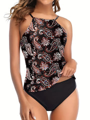 Casual Tankini Set High Cut Two Piece Swimsuit