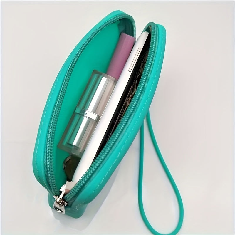 Silicone Zipper Storage Bag Lightweight Coin Purse With Wristband