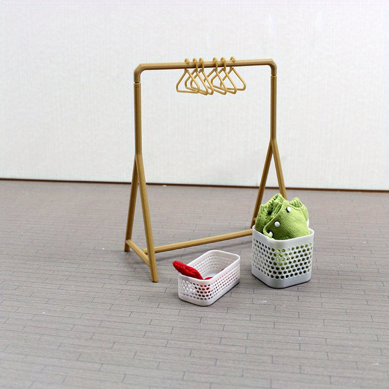 1:12 Scale Clothes Rack Model House Decor Shelf