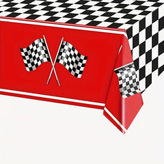 Racing Car Tablecloth & Plaid Rectangular Road Racetrack Tablecloth