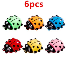 6pcs Ladybug Figurines Cartoon Resin Bugs for DIY Crafts Garden Decor