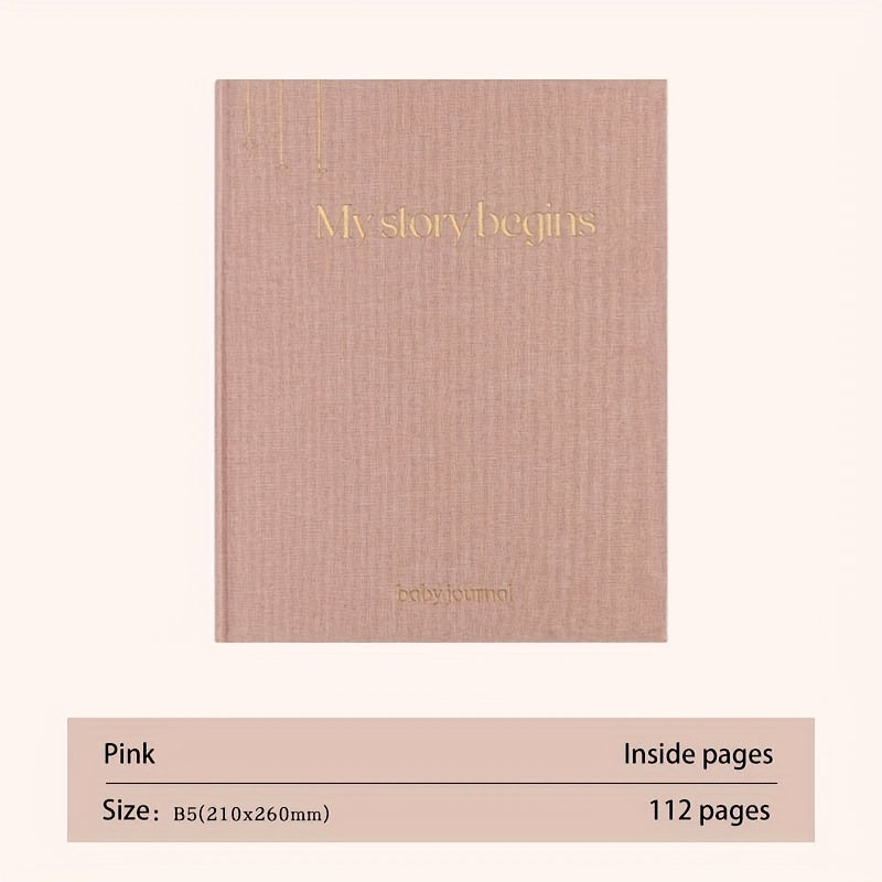 My Story Begins Journal B5 Size Educational Keepsake in Khaki Grey Yellow