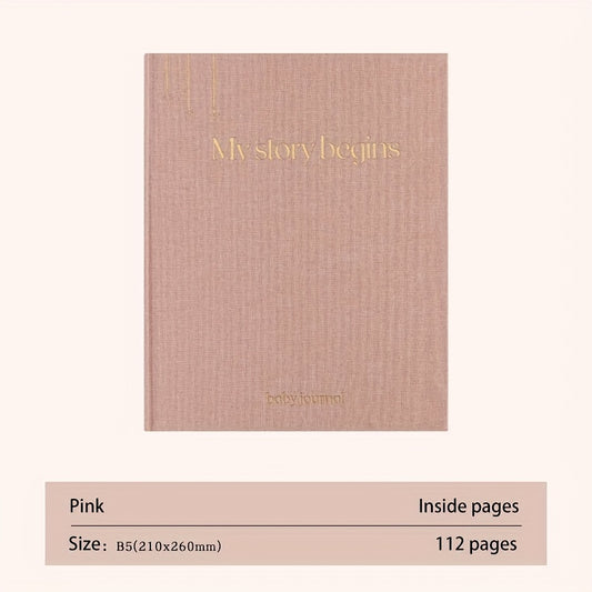 My Story Begins Journal B5 Size Educational Keepsake in Khaki Grey Yellow