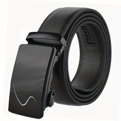 Men's Automatic Buckle Belt PU Leather Business Waist Strap