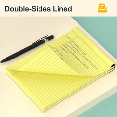 10pcs Yellow Horizontal Line Notepad Work Notebook
