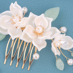 5pcs Chinese Hairpin Bridal Set Floral Tassel Hanfu Hair Accessory