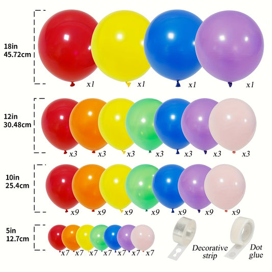 137pcs Rainbow Balloons Wreath Arch Set for Parties, Weddings