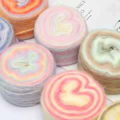 Gradient Segment Dye Mohair Yarn Soft Warm Wool Yarn For DIY Crocheting