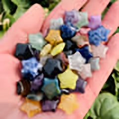 10pcs Mini Pentagram Rose Quartz Stone Statue for Jewelry and Aquarium