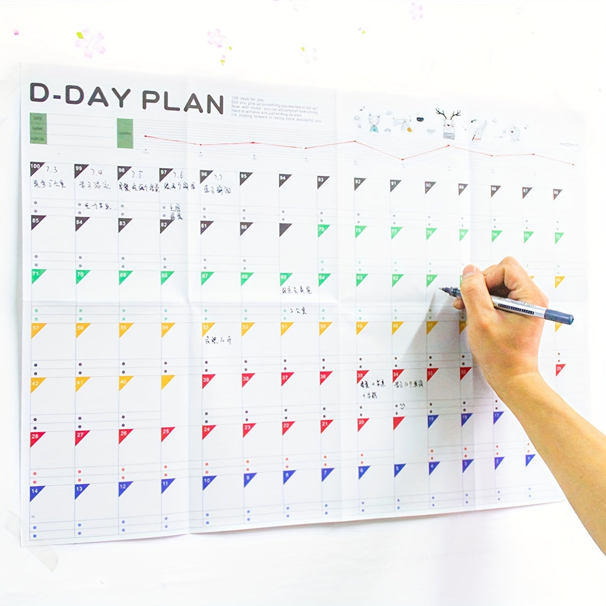 2pcs 100 Days Planner Self Discipline Learning Schedule
