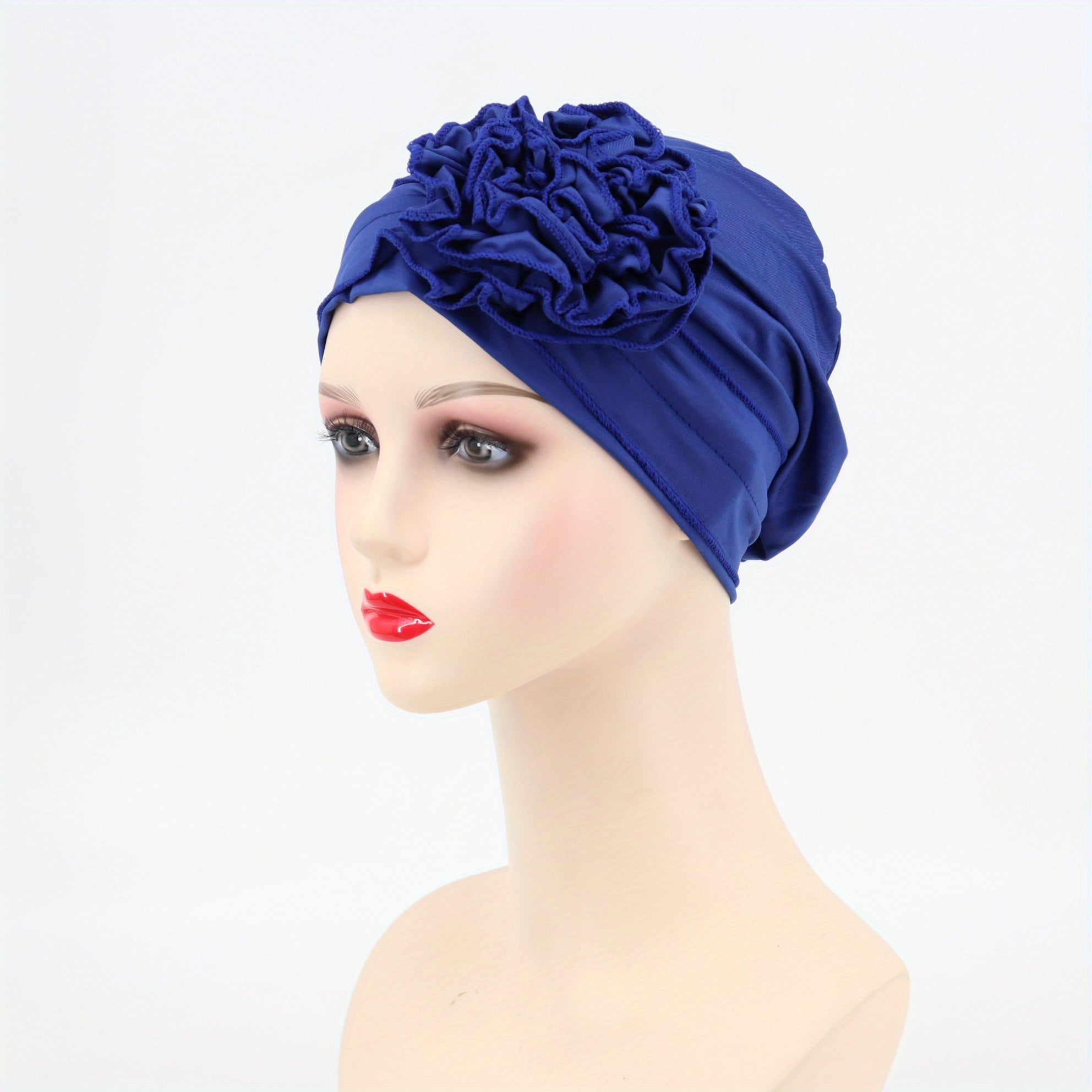 Elastic Turban Cap Solid Head Wrap Bandana Headwear Women Beanie Hats