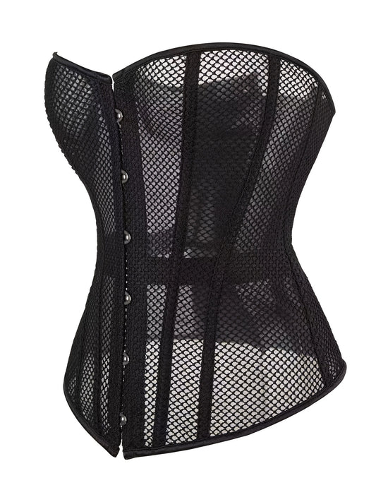 Mesh Corset Bustier Tummy Control Lace Up Body Shaper Women's Lingerie
