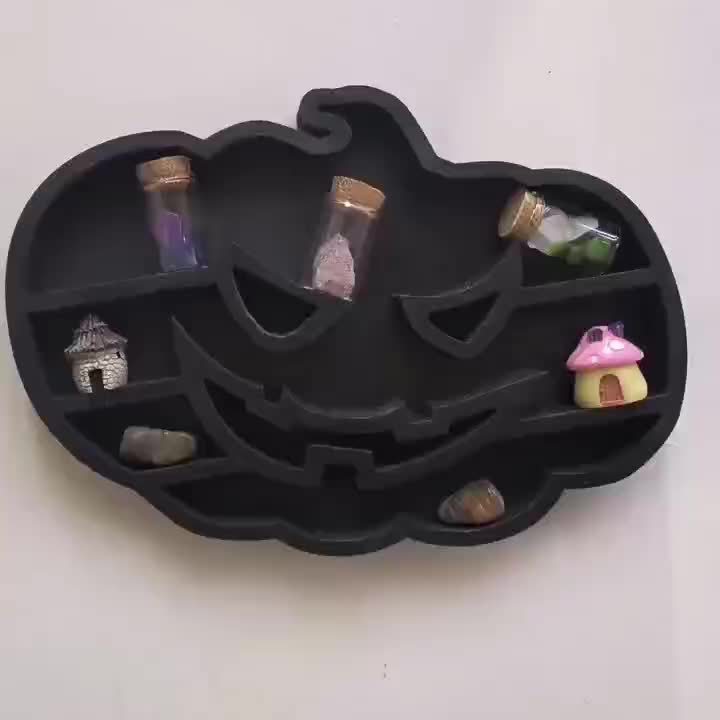 Funny Pumpkin Crystal Holder Wall Mounted Storage Rack