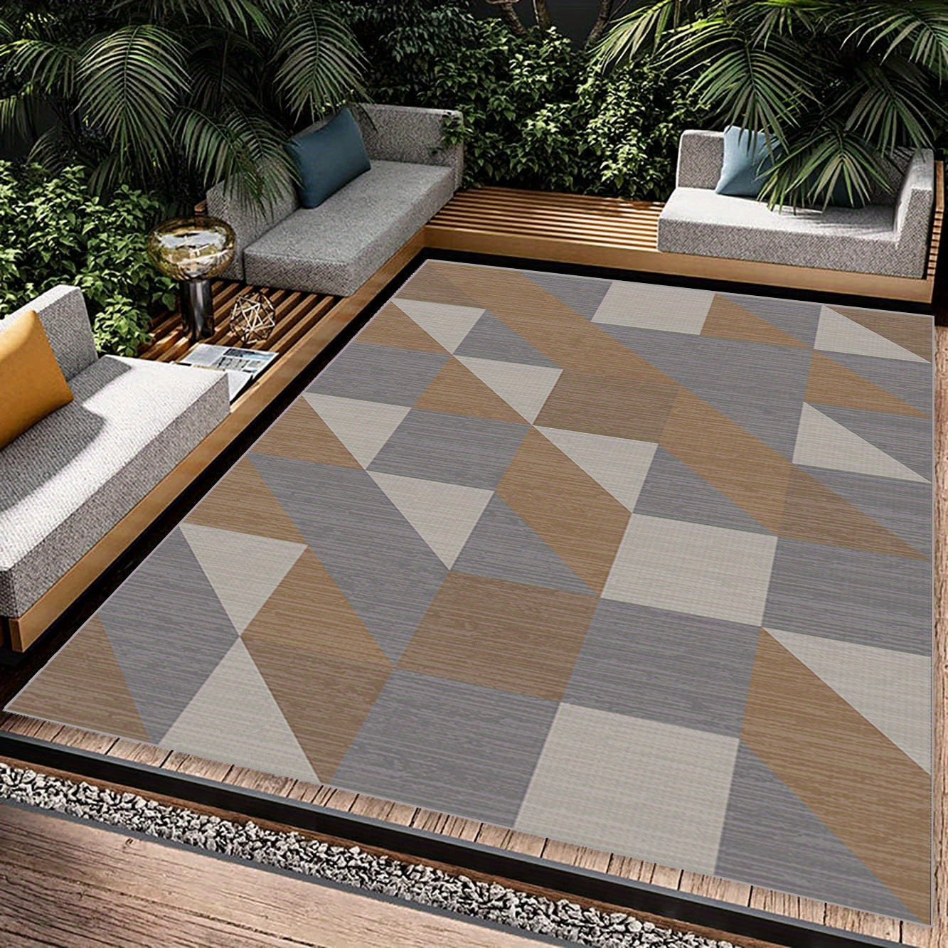 Geometric Checkered Carpet for Modern Home Decoration