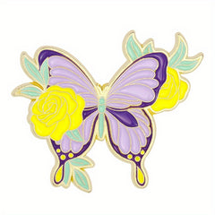 Butterfly Enamel Pin Flower Floral Plant Insect Animal Wings Brooch Women
