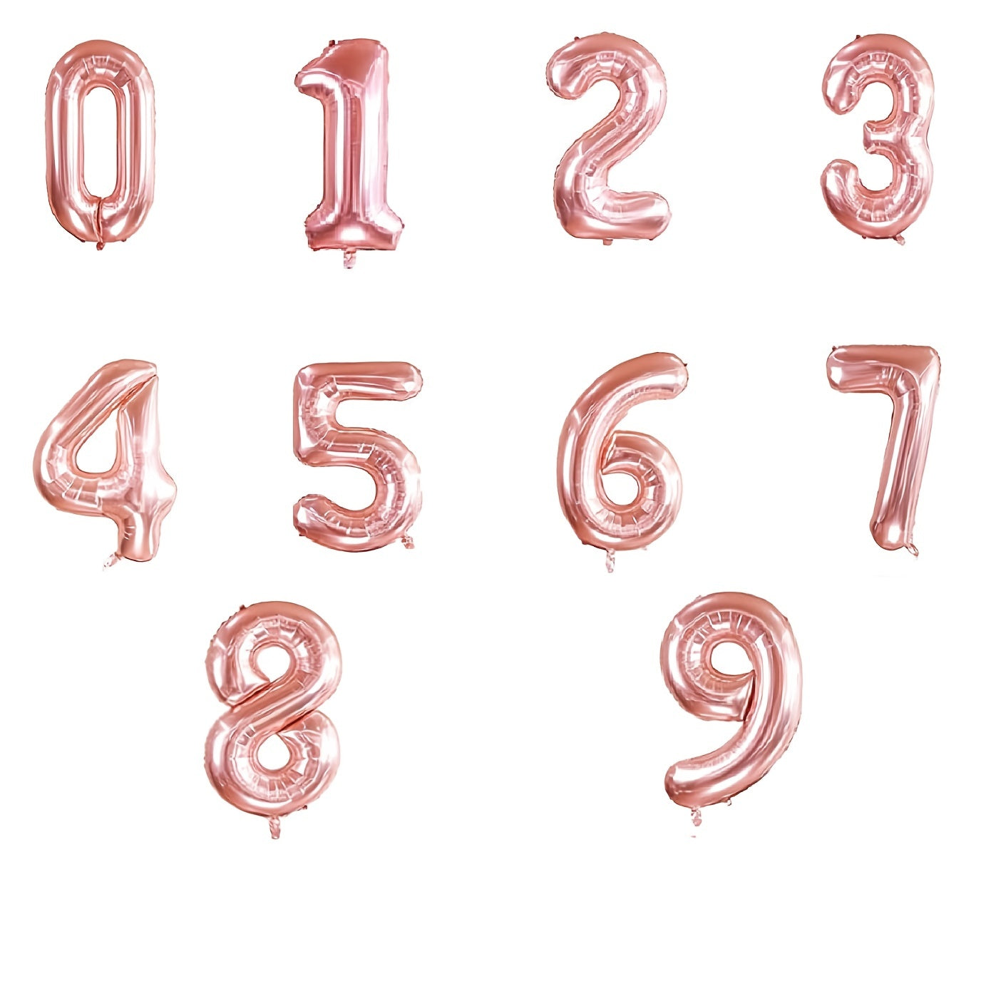 6 Cm Rose Golden Number Balloons Foil Large Helium Number Balloon