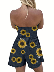 Colorful Off Shoulder Jumpsuit with Pockets