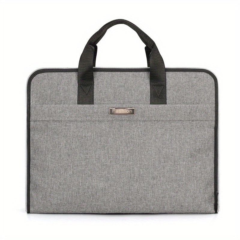 Nylon Briefcase Large Capacity Zippered Document Organizer Handbag