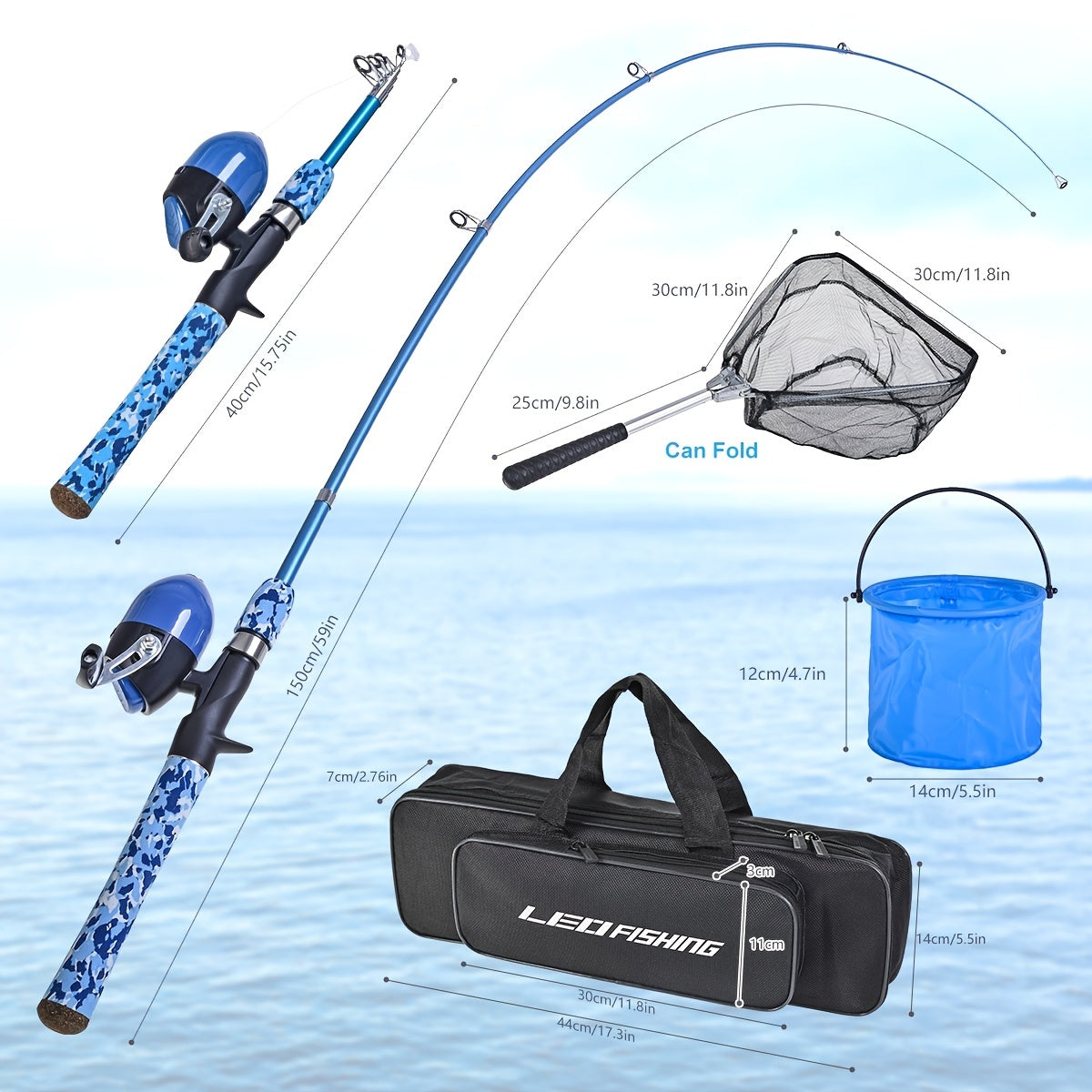 LEOFISHING Kids Fishing Pole Set for Boys Girls & Youth