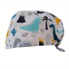 Cartoon Print Work Cap For Men & Women Adjustable Nurse Cap