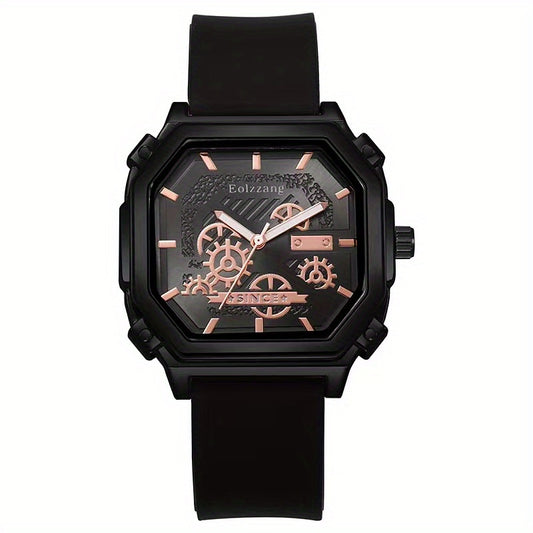 Waterproof Chronograph Wristwatch Analog Leather Strap Watch For Boys