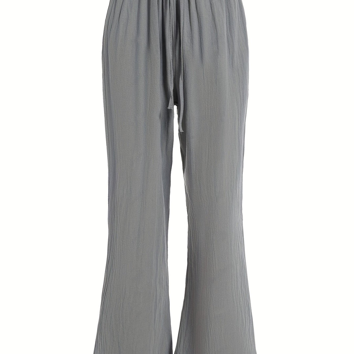 Drawstring Split Pants Casual Elastic Waist Long Solid Pants