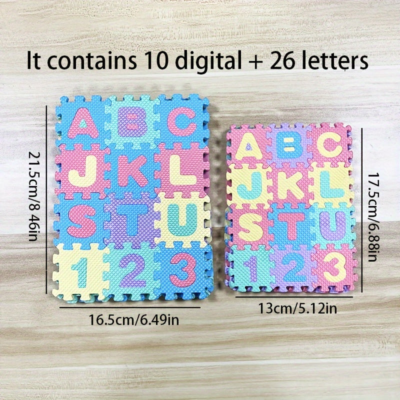 36 Pieces Alphabet & Number Puzzle Set for Kids