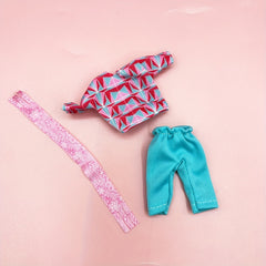 5-inch Doll Clothes Set with Winter Skiing Theme and Scarf Accessories