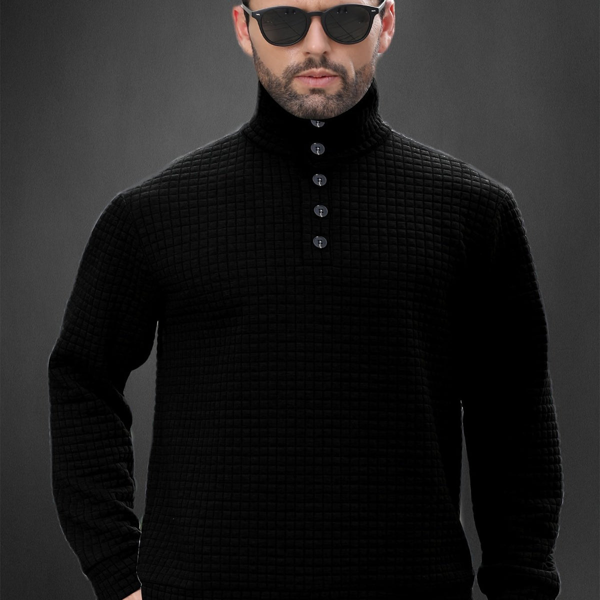 Men's Knitted Turtleneck Sweatshirt for Autumn & Winter