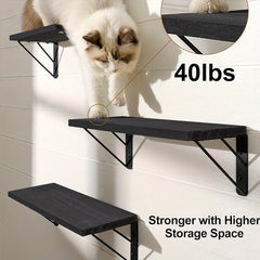 Adjustable Kitchen Racks 3 Tier Wall Shelves Wooden Storage Hanging Shelf