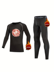 Kids Dragon Pattern Compression Fleece Set