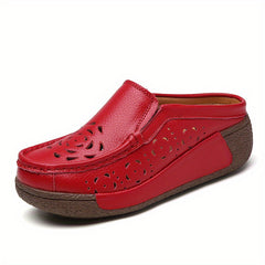 Women's Hollow Out Mules Slip On Platform Shoes