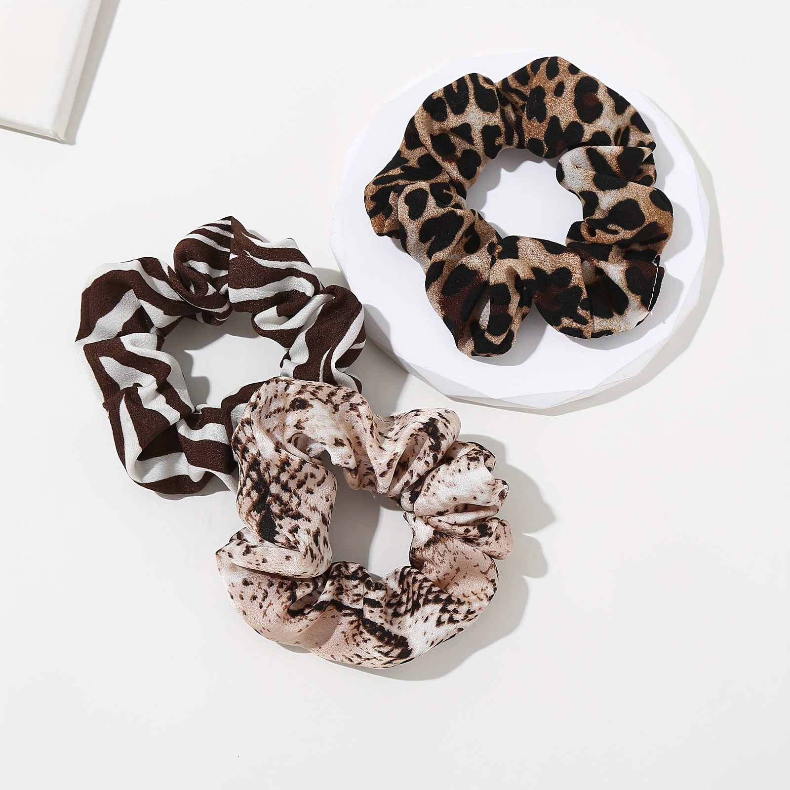6pcs Silk Scrunchie Hair Tie Vintage Ponytail Holder