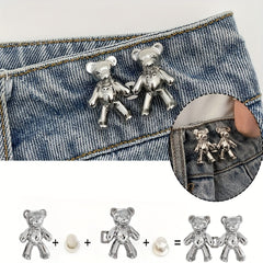 1 Pair Bear Waist Pin Waist Buckle No Sewing Detachable Buttons For Waist Adjust