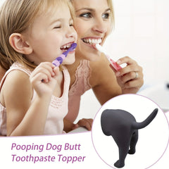 Pooping Dog Butt Toothpaste Topper Dispenser for Kids and Adults