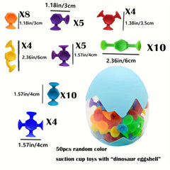 Suction Cup Building Toys Set for Kids with Storage Eggshell