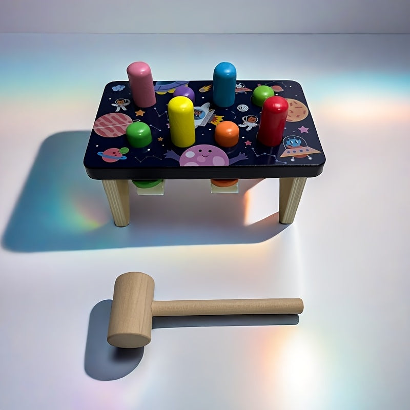 Wooden Starry Sky Pounding Station Toy for Kids