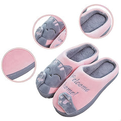 Women's Cat Plush Slippers Soft Sole Slides