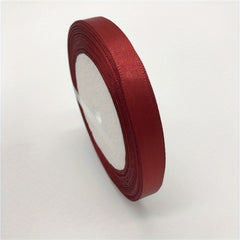 25yds Dark Red Silk Satin Ribbon for Craft Wedding Decoration