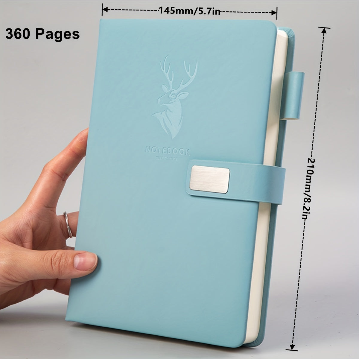 A5 360-Page Faux Leather Buckle Notebook - Home Office & Study Notepad