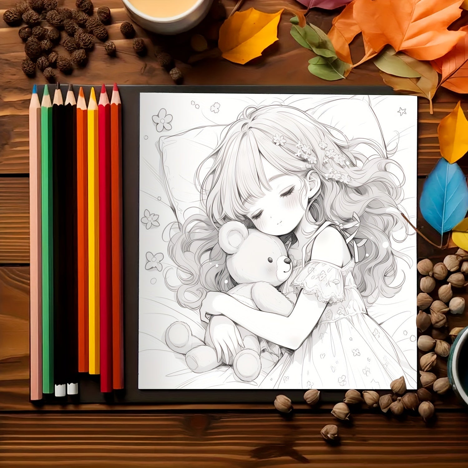 Anime Coloring Book 25 Pages Thick Paper Holidays Halloween Christmas