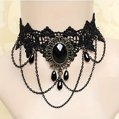 Halloween Vintage Gothic Punk Style Lace Necklace Punk Jewelry
